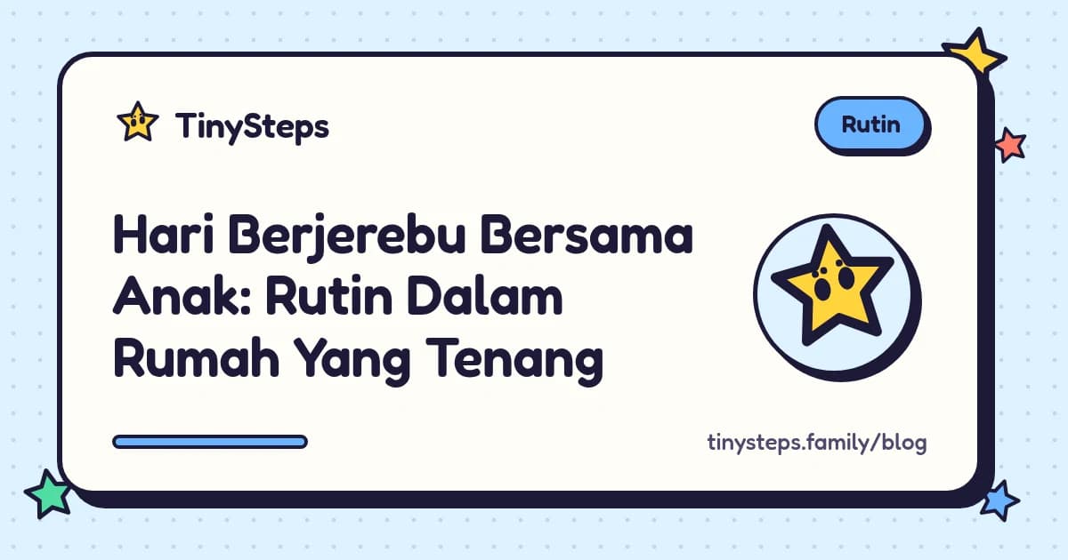 Sebuah keluarga di dalam rumah pada hari berjerebu, dengan papan rutin berbintang di TV dan langit kelabu di luar tingkap yang tertutup